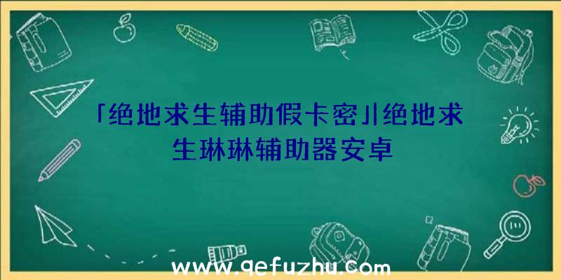 「绝地求生辅助假卡密」|绝地求生琳琳辅助器安卓